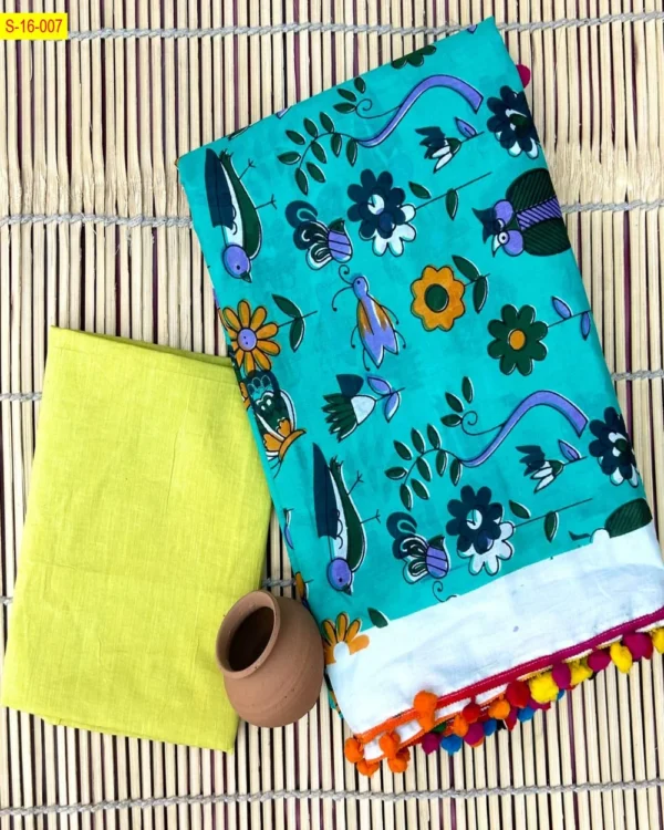 DOVE - Mulmul Cotton Saree - Image 3
