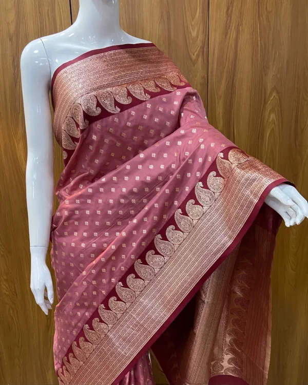 Pure Silk Soft Fabric Saree with Original Zari Weaving - Image 3