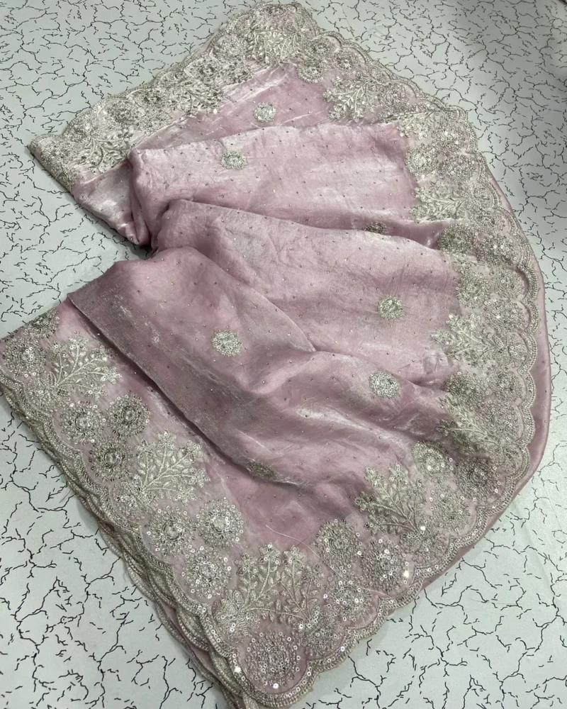 Fenddy Satin High-Quality Embroidered Saree