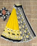 Pure Soft Cotton Mulmul Bagru Hand Block Printed Saree