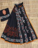 Pure Soft Cotton Mulmul Bagru Hand Block Printed Saree