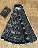 Pure Soft Cotton Mulmul Bagru Hand Block Printed Saree