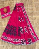 Pure Soft Cotton Mulmul Bagru Hand Block Printed Saree