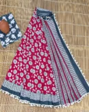 Pure Soft Cotton Mulmul Bagru Hand Block Printed Saree
