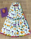 Pure Soft Cotton Mulmul Bagru Hand Block Printed Saree