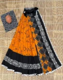 Pure Soft Cotton Mulmul Bagru Hand Block Printed Saree