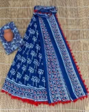 Pure Soft Cotton Mulmul Bagru Hand Block Printed Saree