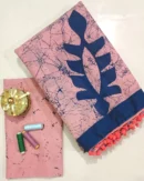 Pure Soft Cotton Mulmul Bagru Hand Block Printed Saree