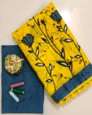 Pure Soft Cotton Mulmul Bagru Hand Block Printed Saree