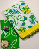 Pure Soft Cotton Mulmul Bagru Hand Block Printed Saree