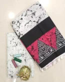 Pure Soft Cotton Mulmul Bagru Hand Block Printed Saree