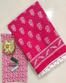 Pure Soft Cotton Mulmul Bagru Hand Block Printed Saree