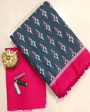 Pure Soft Cotton Mulmul Bagru Hand Block Printed Saree