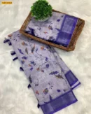 Linen Cotton Floral Printed Saree