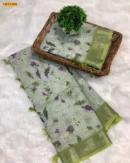 Linen Cotton Floral Printed Saree