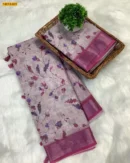 Linen Cotton Floral Printed Saree