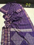 Pure Candy Cotton Silk Saree with beautiful jacquard border(Levender)