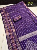 Pure Candy Cotton Silk Saree with beautiful jacquard border(Levender)