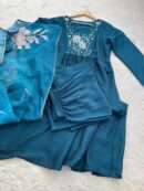 Party Wear Vichitra Silk A-Line Gown with Pant & Dupatta (Set of 3)