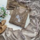 Party Wear Vichitra Silk A-Line Gown with Pant & Dupatta (Set of 3)