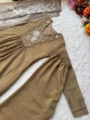 Party Wear Vichitra Silk A-Line Gown with Pant & Dupatta (Set of 3)