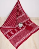 Pure Soft Cotton Mulmul Bagru Hand Block Printed Saree