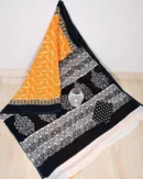 Pure Soft Cotton Mulmul Bagru Hand Block Printed Saree