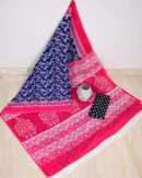 Pure Soft Cotton Mulmul Bagru Hand Block Printed Saree