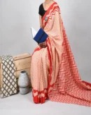 Pure Soft Cotton Mulmul Bagru Hand Block Printed Saree