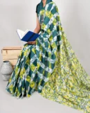 Pure Soft Cotton Mulmul Bagru Hand Block Printed Saree