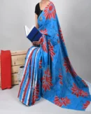 Pure Soft Cotton Mulmul Bagru Hand Block Printed Saree