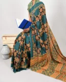 Pure Soft Cotton Mulmul Bagru Hand Block Printed Saree(2)