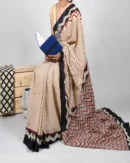Pure Soft Cotton Mulmul Bagru Hand Block Printed Saree(2)