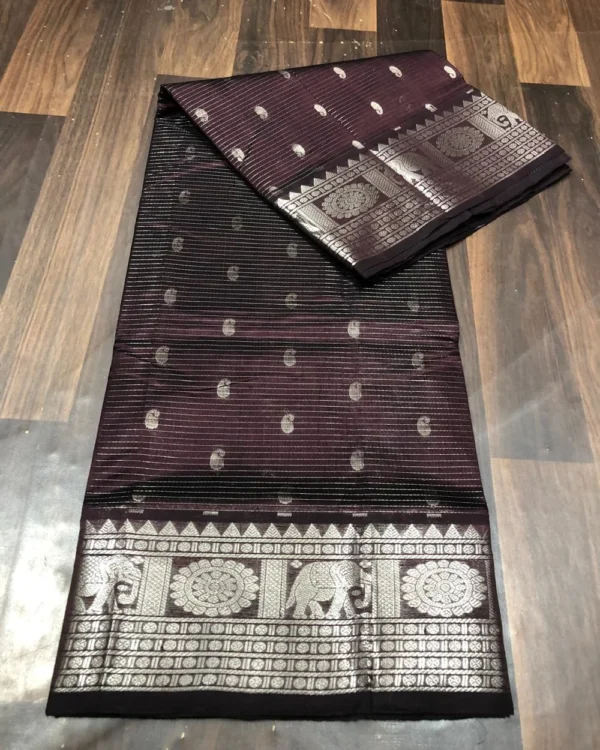 Rich Butta Pallu Kollam Pattu Saree - Image 3