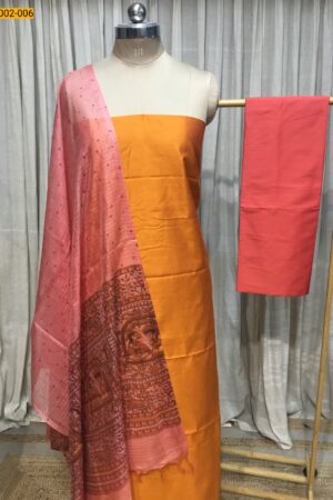 Mix & Match Unstitched Salwar Suit Material(orange)