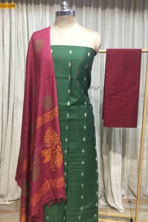 Mix & Match Unstitched Salwar Suit Material(Green)