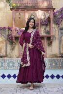 Premium Readymade Gown Collection 2025(Burgundy)