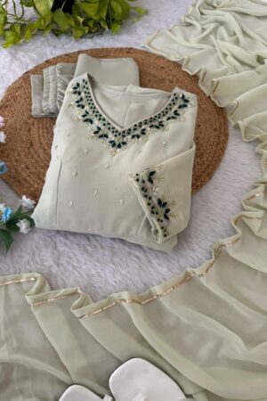 New Party Wear Launch – Fox Georgette Gown with Pant and Dupatta Set