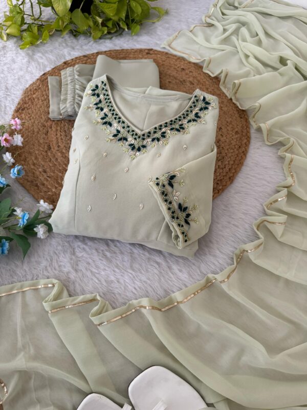 New Party Wear Launch – Fox Georgette Gown with Pant and Dupatta Set