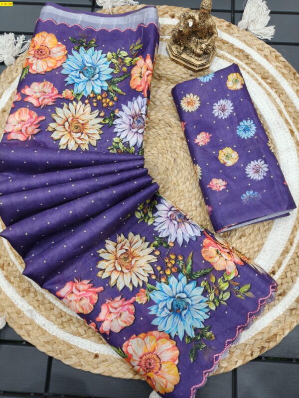 Heavy Handloom Tussar Silk Saree(Purple)