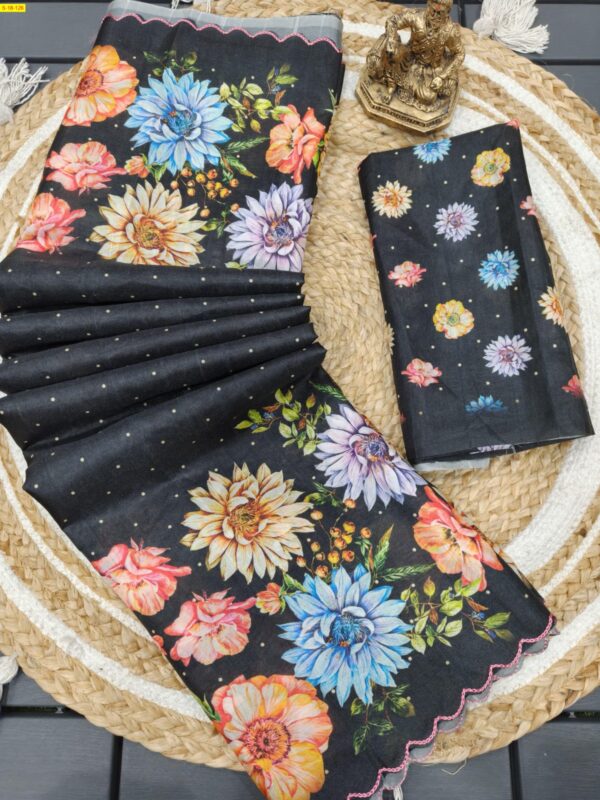 Heavy Handloom Tussar Silk Saree(Black)