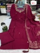 NEW LAUNCH – Kurti, Pant & Dupatta Set (Kolkata Collection)(Pink)