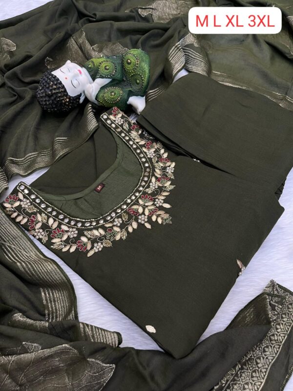 NEW LAUNCH – Kurti, Pant & Dupatta Set (Kolkata Collection)(Grey)