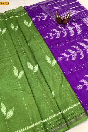 New Collection-Soft Linen Silk Saree(Green)