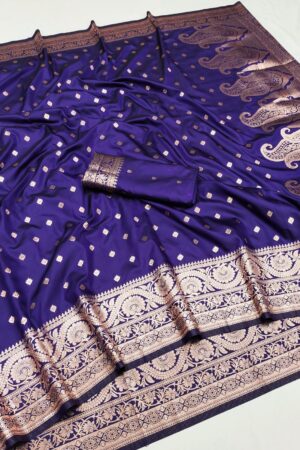 Soft & Pure Banarasi Silk Saree(Indigo)