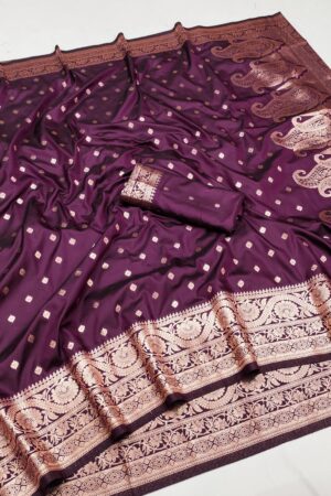 Soft & Pure Banarasi Silk Saree(Maroon)