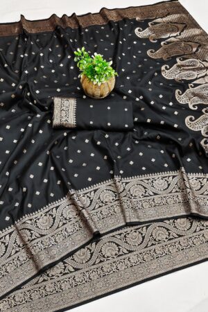 Soft & Pure Banarasi Silk Saree(Black)