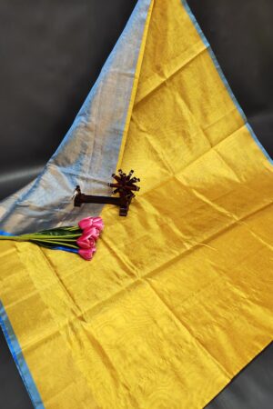 Uppada Pattu Tissue Saree(Yellow-Blue)