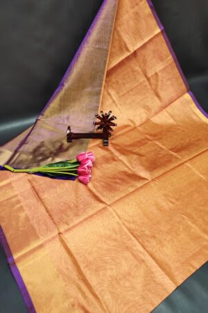 Uppada Pattu Tissue Saree(Orange-Violet)