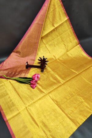 Uppada Pattu Tissue Saree(Yellow-Pink)